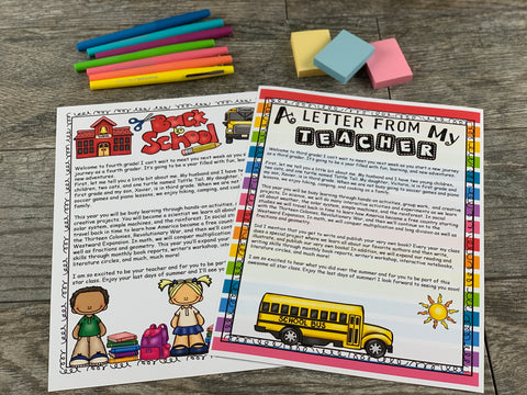 Welcome Back to School Letter Templates for Teachers