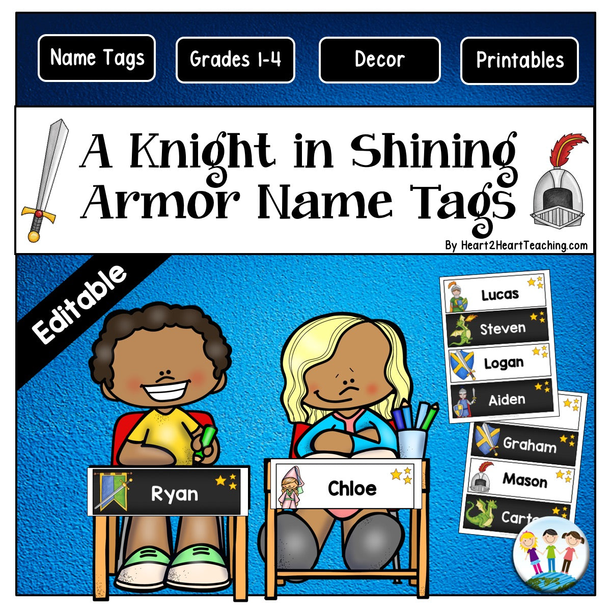 A Knight In Shining Armor Name And Desk Plates Heart 2 Heart Teaching