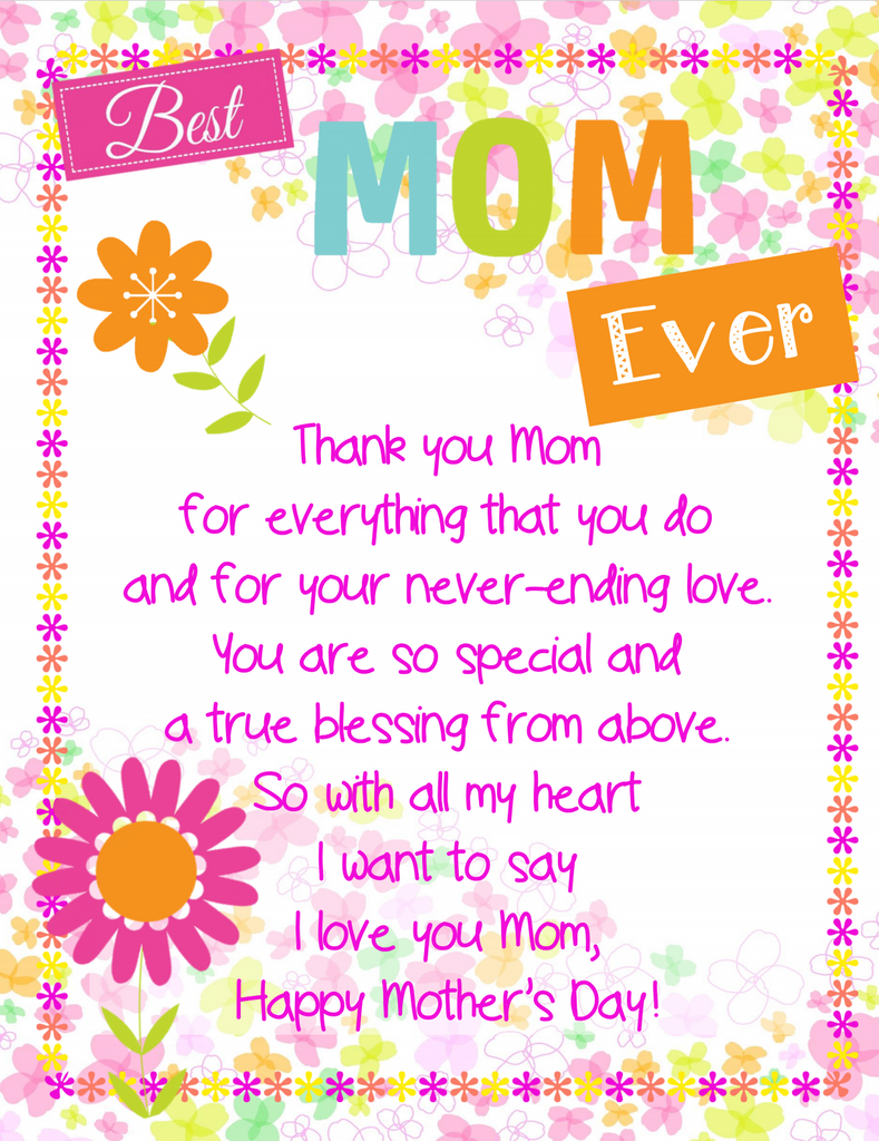 Mother's Day Poem Freebie – Heart 2 Heart Teaching