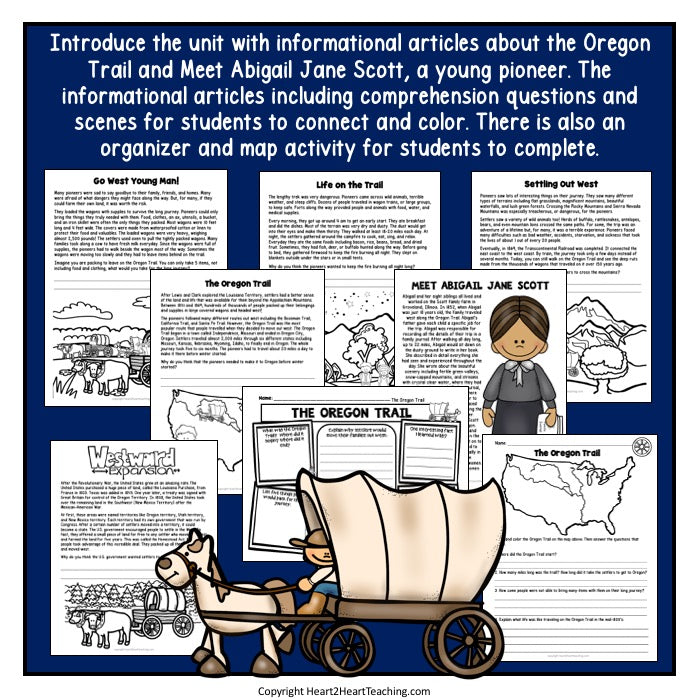 Let's Explore the Oregon Trail Activity Pack – Heart 2 Heart Teaching