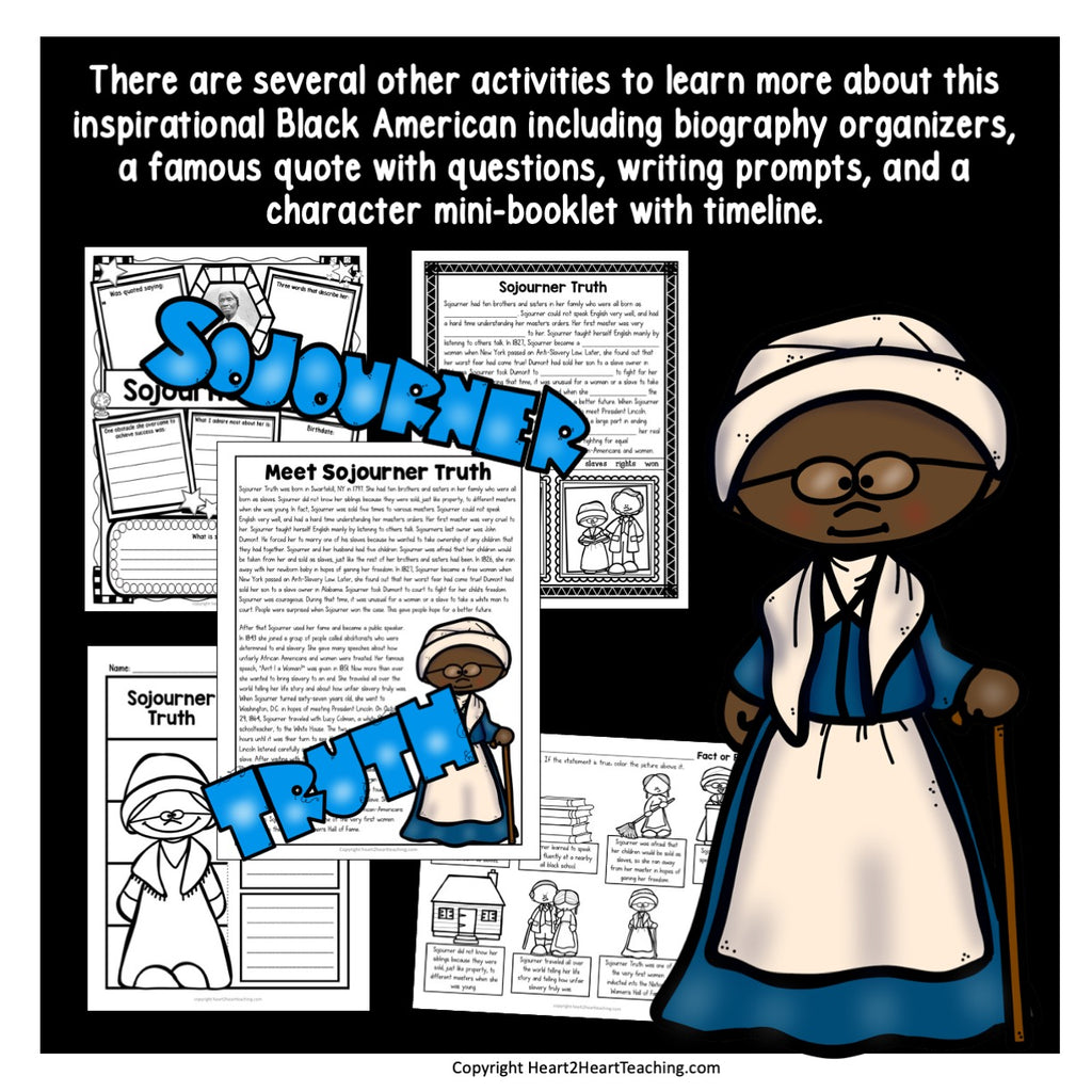 The Life Story of Sojourner Truth Activity Pack – Heart 2 Heart Teaching