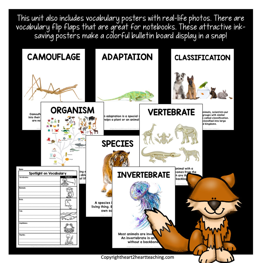 Animal Classification Unit with Mammals, Birds, Fish, Reptiles, and Am ...