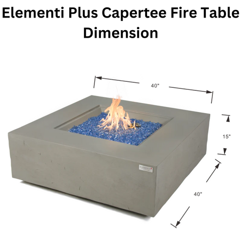 Elementi Plus Capertee Fire table dimension