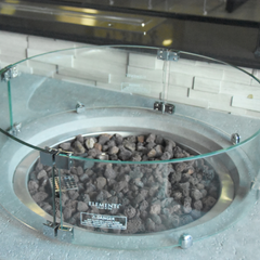 Round Wind Screen on Metropolis Fire Table