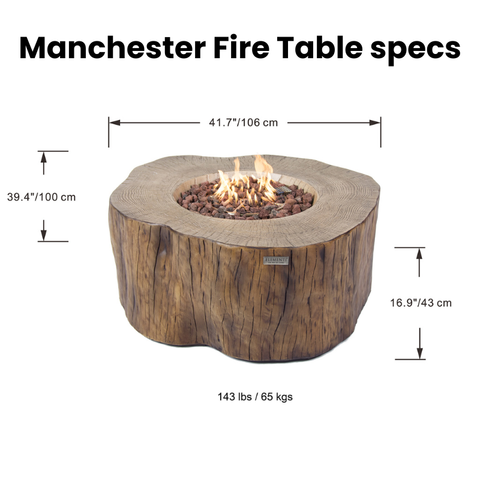 Manchester Fire Table Specifications