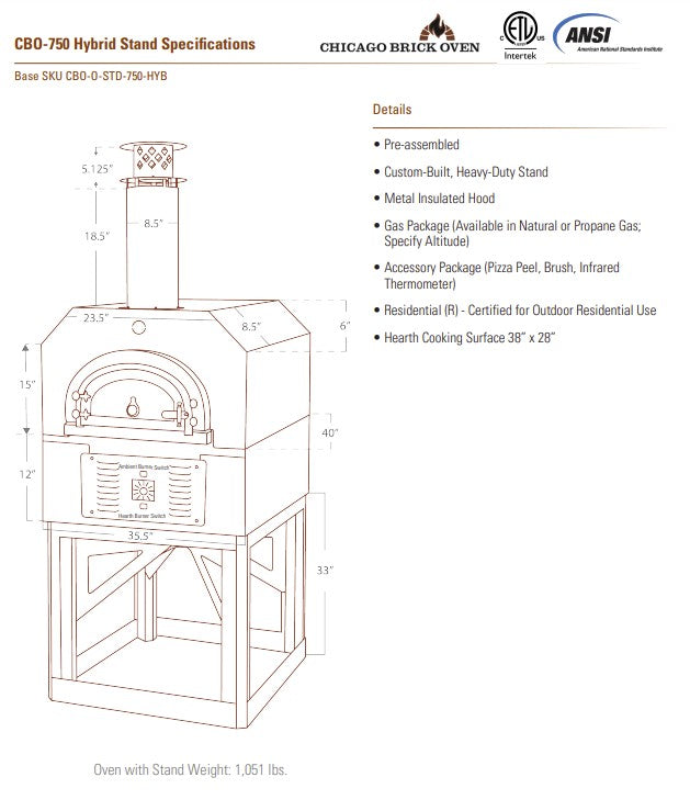 Heavy-Duty Countertop Oven Cover CBO 750 Countertop Model | Chicago Brick Oven