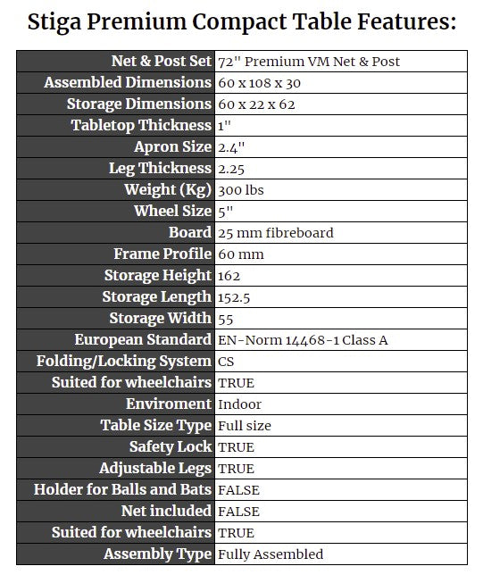 Stiga Premium Compact Table