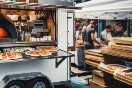 pizza oven trailer in a festival