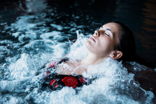 woman in water bath