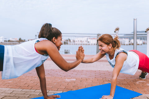 Doing Yoga together with your friend can help lessen stress and depression