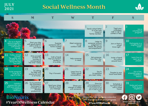 Social Wellness Month | Year of Wellness Calendar | BioNeurix