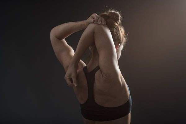 Woman stretching before exercise.