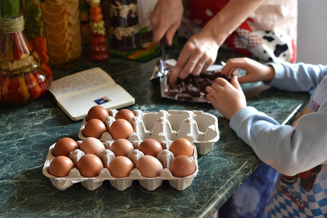 Family cooking together