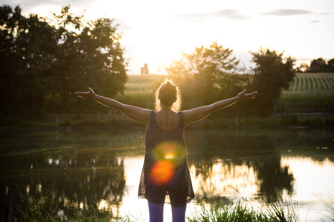 Woman enjoying sunset