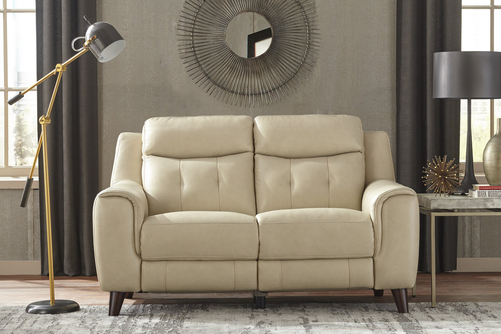 campania 2-piece top grain leather power sofa