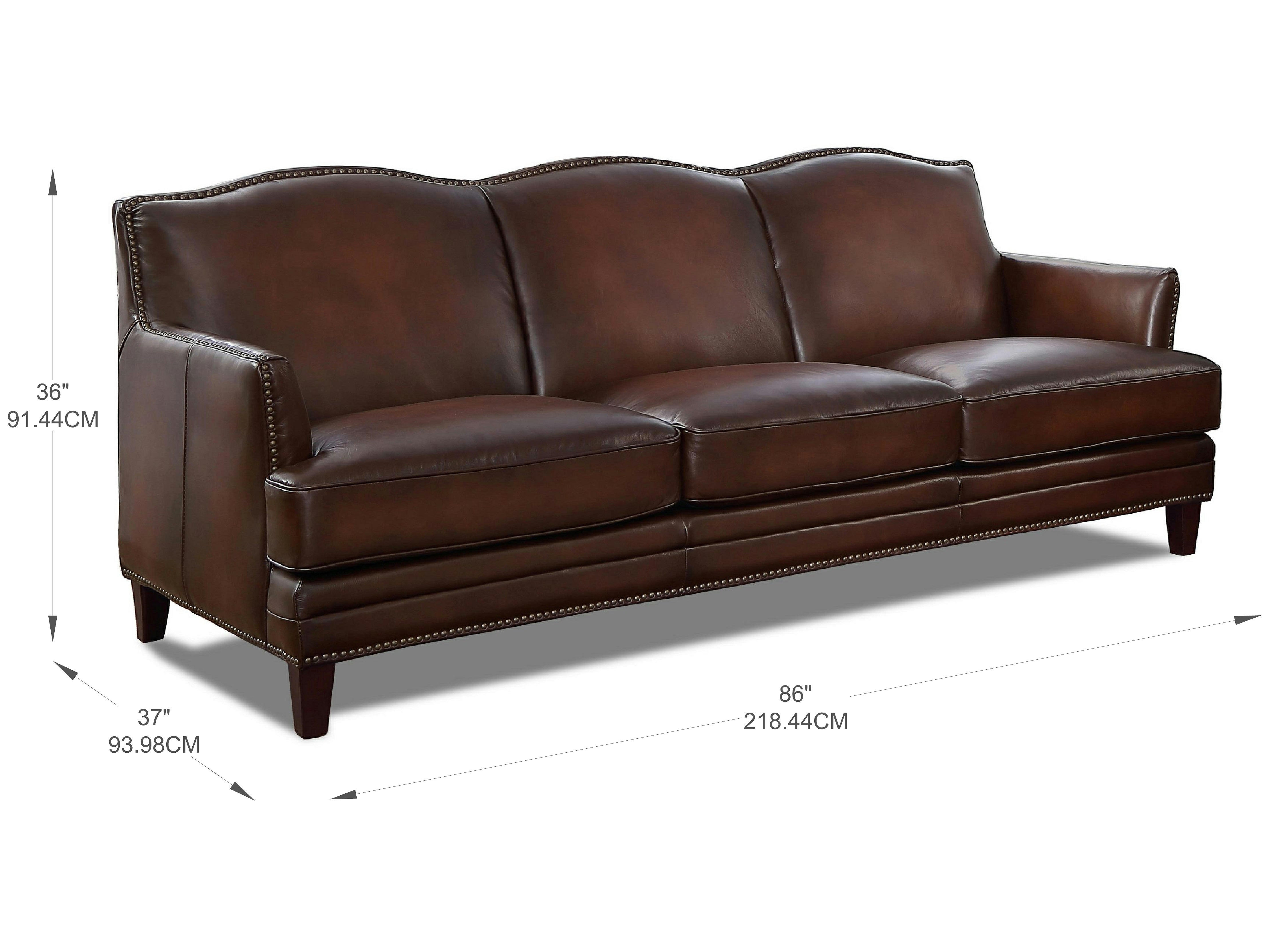 caterina top grain leather sofa