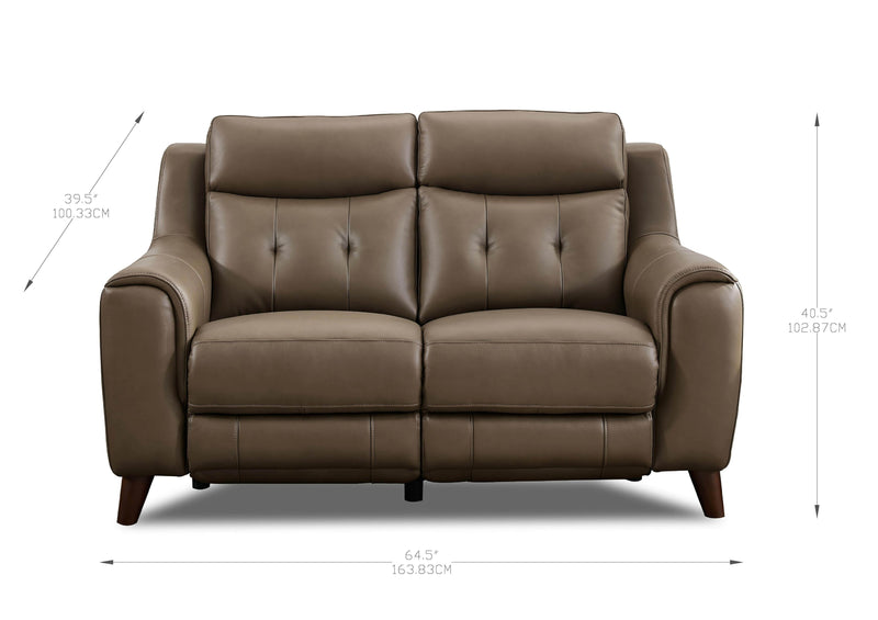 campania leather power reclining sofa with power headrests