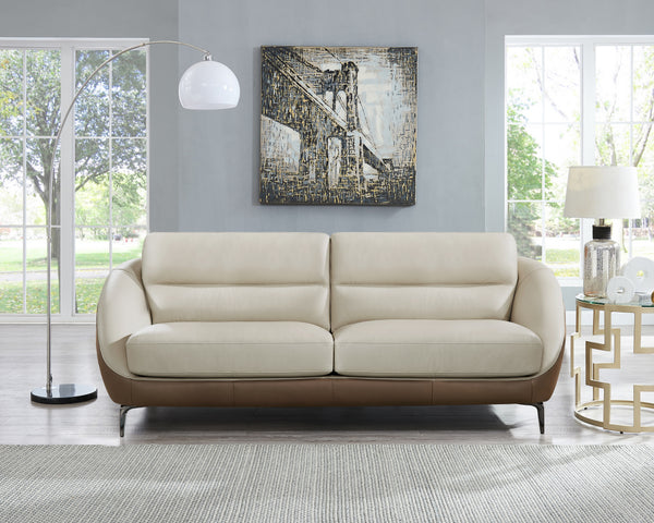 Bliss Luxe Gray Top-Grain Leather Sectional - 5 Seat Configuration -  Wallaroo's Furniture & Mattresses