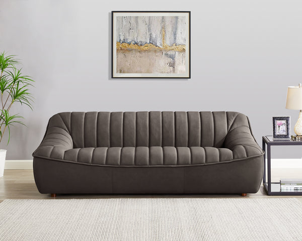 Bliss Luxe Gray Top-Grain Leather Sectional - 5 Seat Configuration -  Wallaroo's Furniture & Mattresses