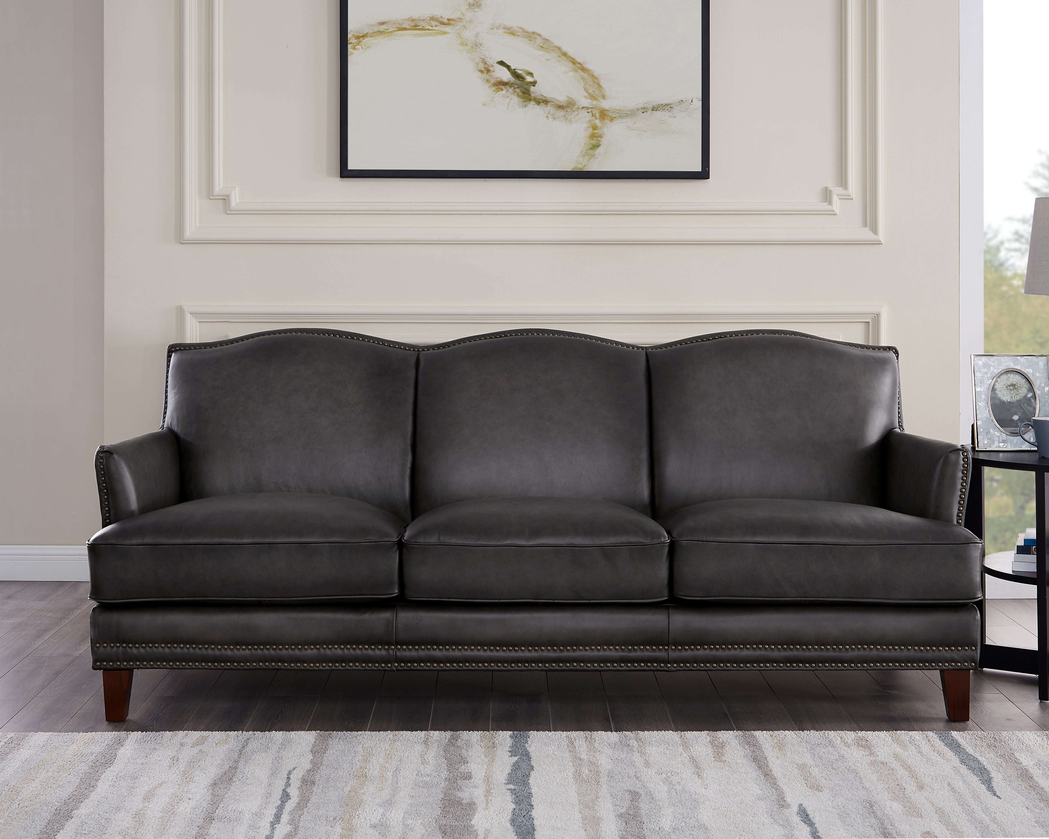 caterina top grain leather sofa