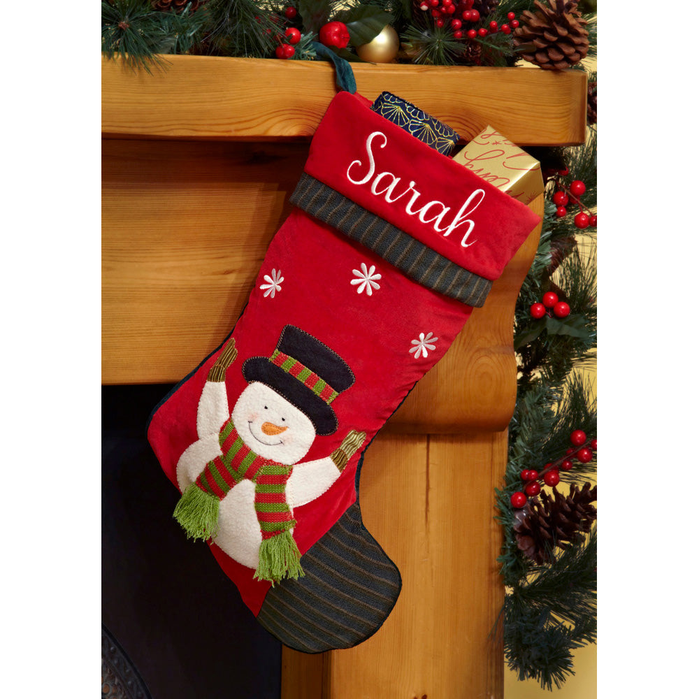 Personalised Christmas Stocking Snowman Babygifts Ie