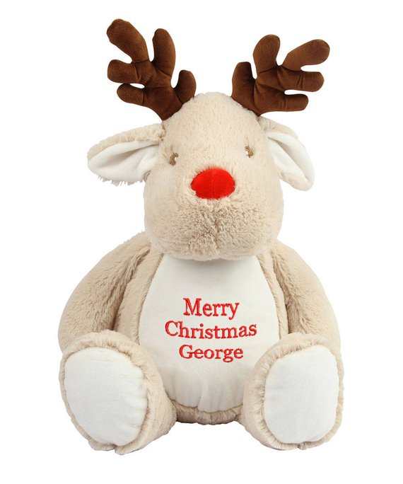 personalised reindeer teddy