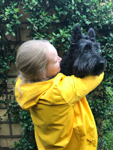 Classic yellow raincoat silver lining gumboots