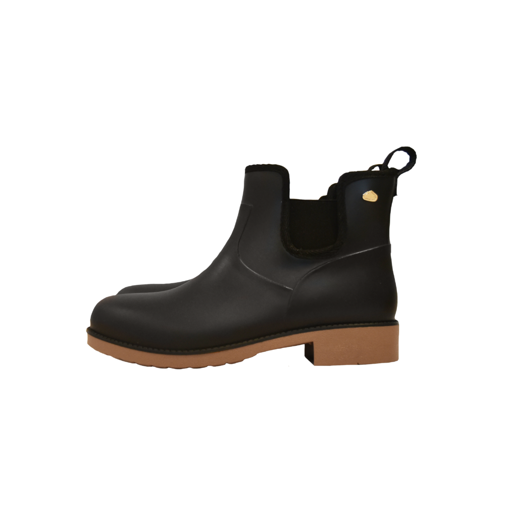 Durban Chelsea Black & Toffee Gumboot – Silver Lining Gumboots | Ladies ...