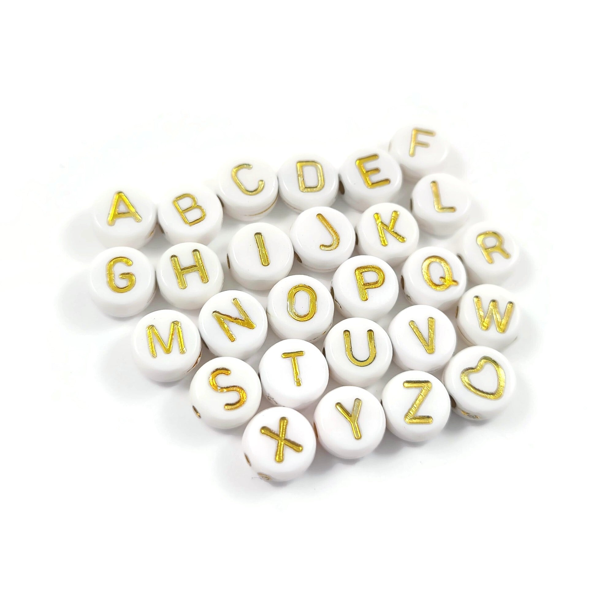 Alphabet letter beads for bracelet and jewelry making, Bulk or by unit