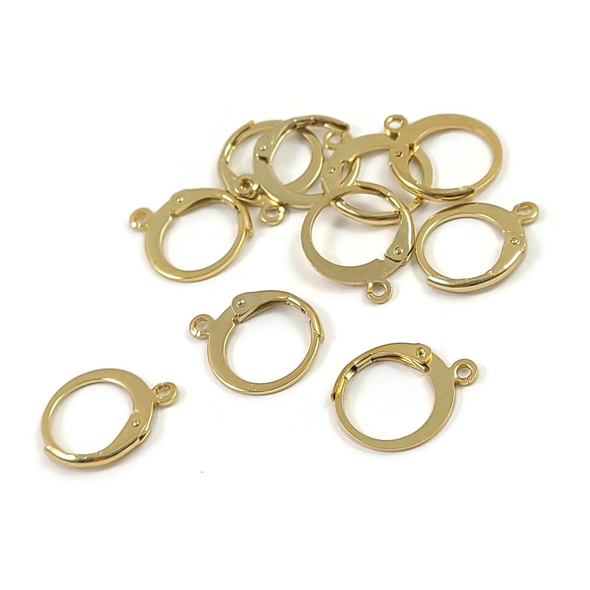 Good Quality Gold Color Metal Earring Hooks Clasp CZ Beads DIY Ear  Accessories Jewelry Findings 30pcs/lot