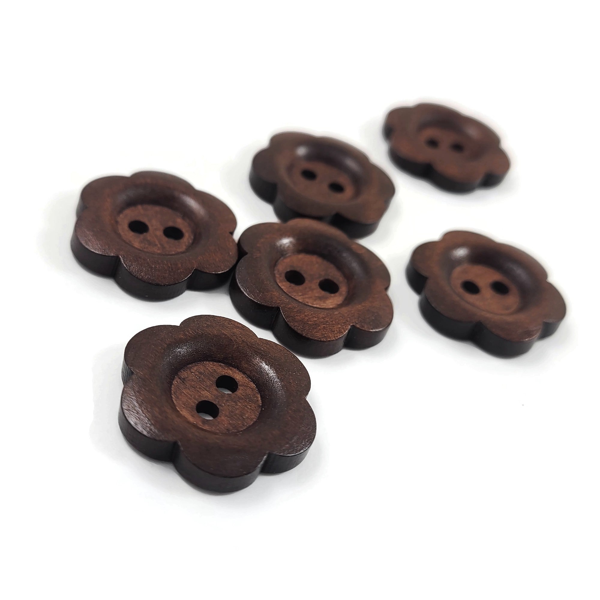 Naierhg 100Pcs Buttons Heart Shape Unfading Wood Brown Sewing Buttons for  Sewing 