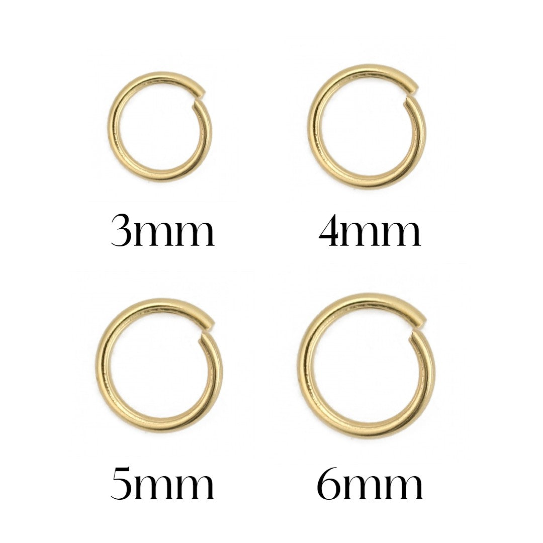 18K Gold Plated Open Jump Rings - 4 to 8 mm external diameters - luxur –  House Of Molds