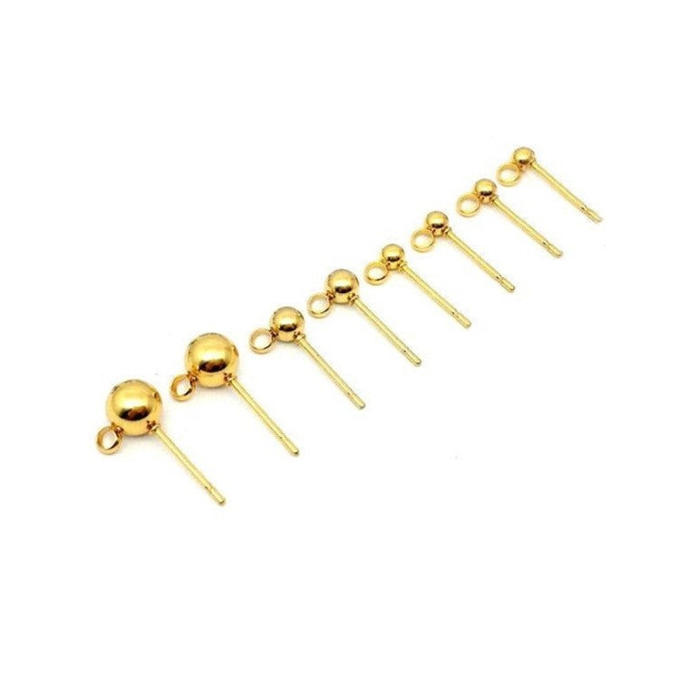 Gold stainless steel earring hoops, Hypoallergenic earring findings