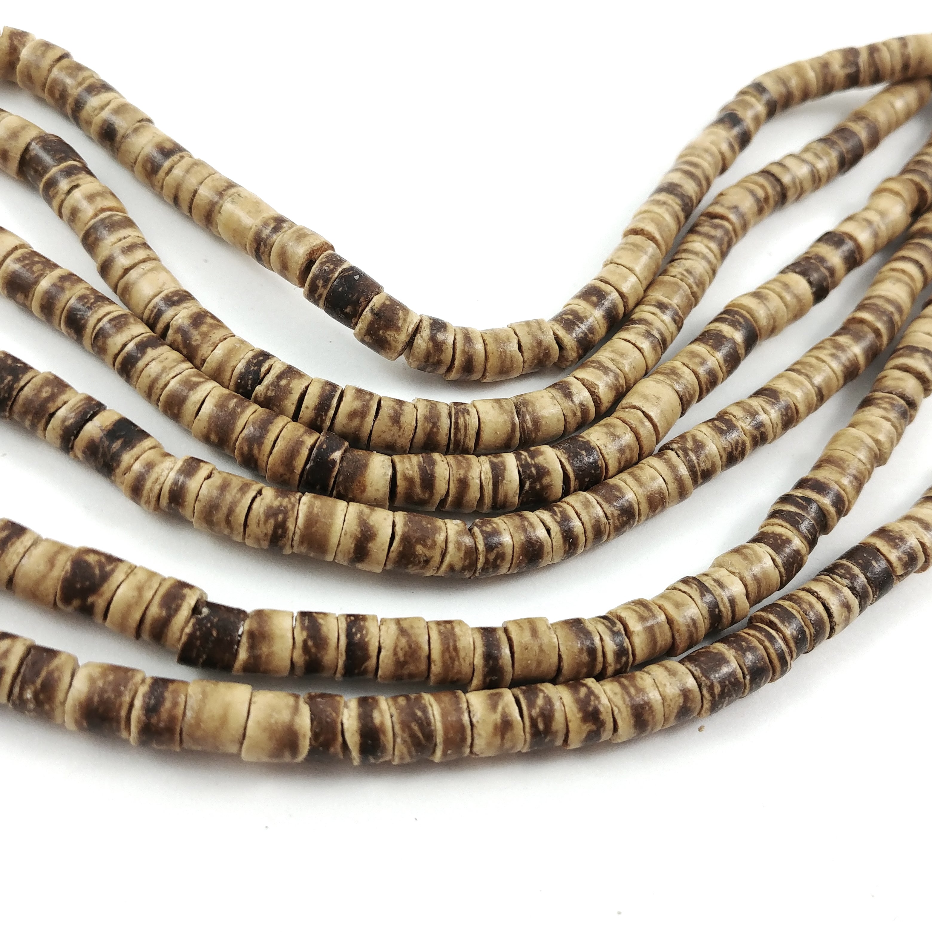 Graduated Heishi Beads Banded Natural Coconut Shell 5mm to 8mm 37968