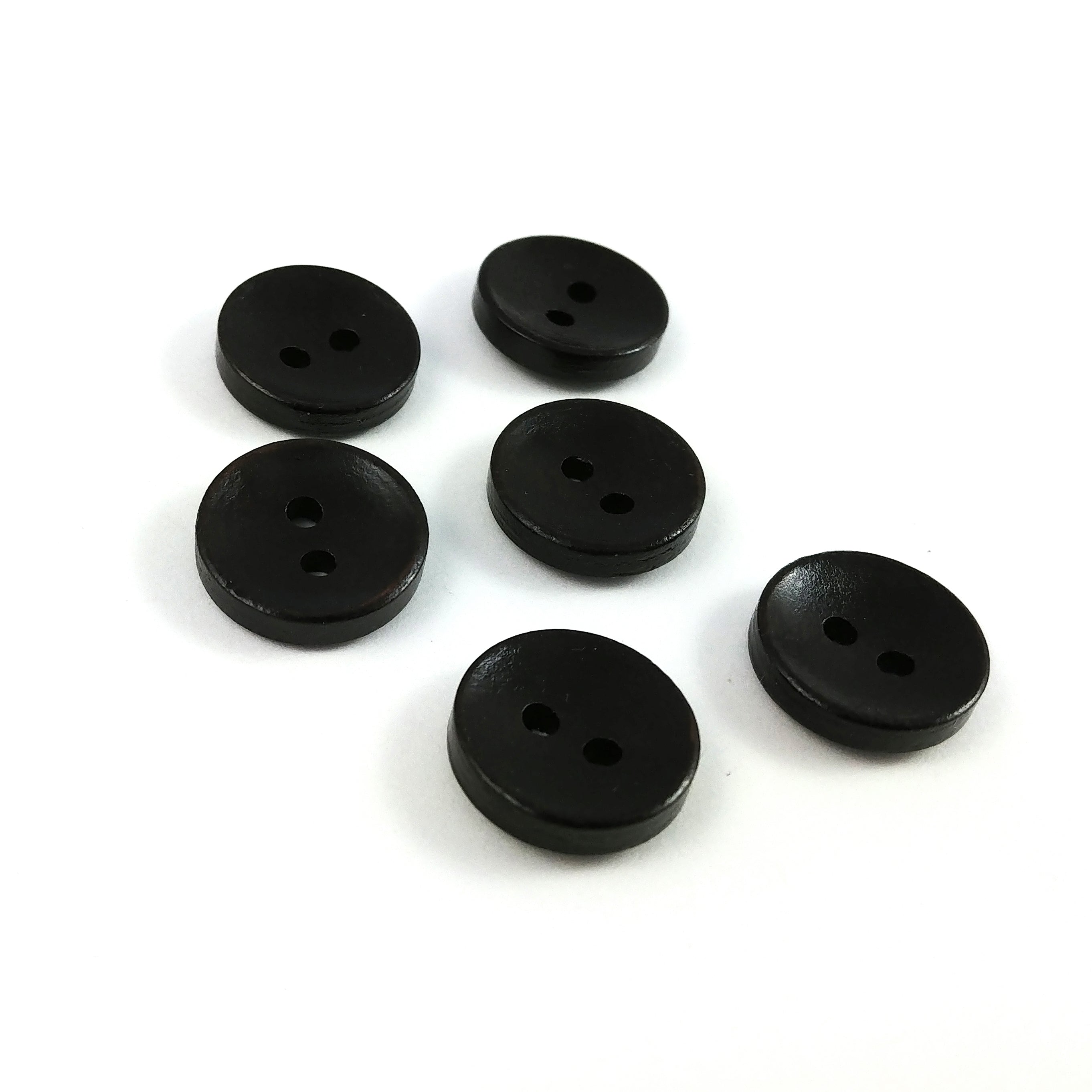  9-25mm Two Holes Small Buttons Black Suit Pad Button Bread  Round Resin Sewing Buttons DIY Scrapbooking