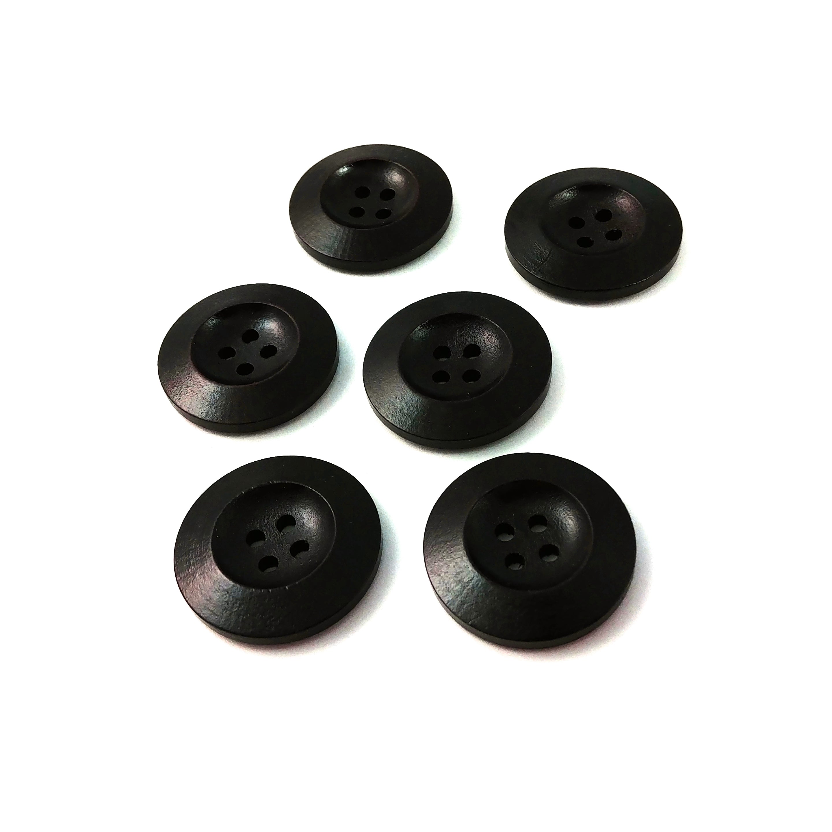 25mm large teak colour wood buttons - The Button Shed