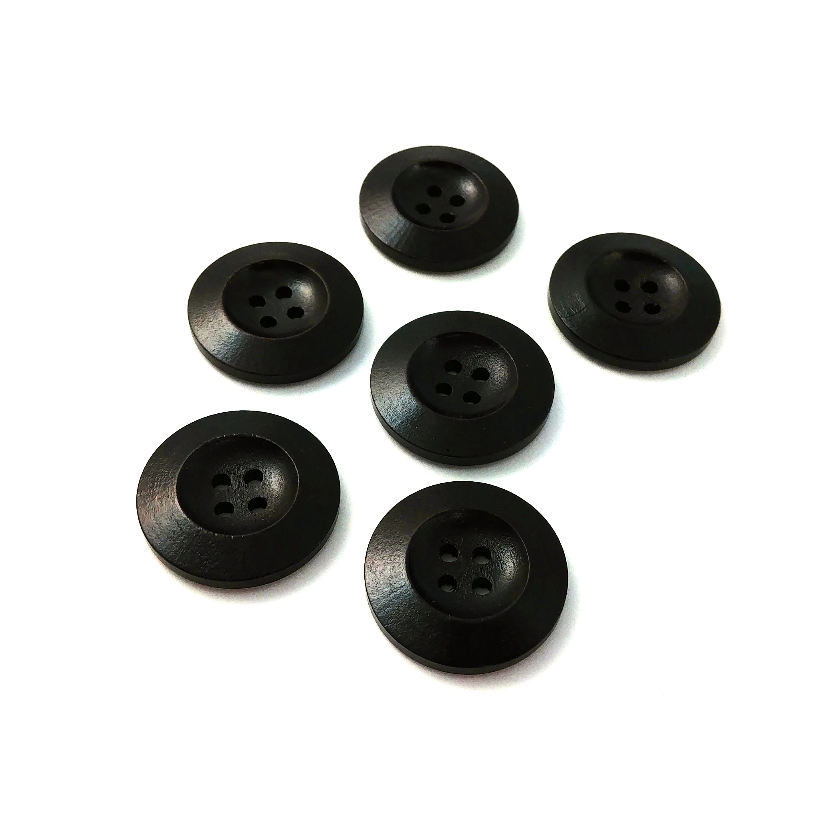 25mm large teak colour wood buttons - The Button Shed