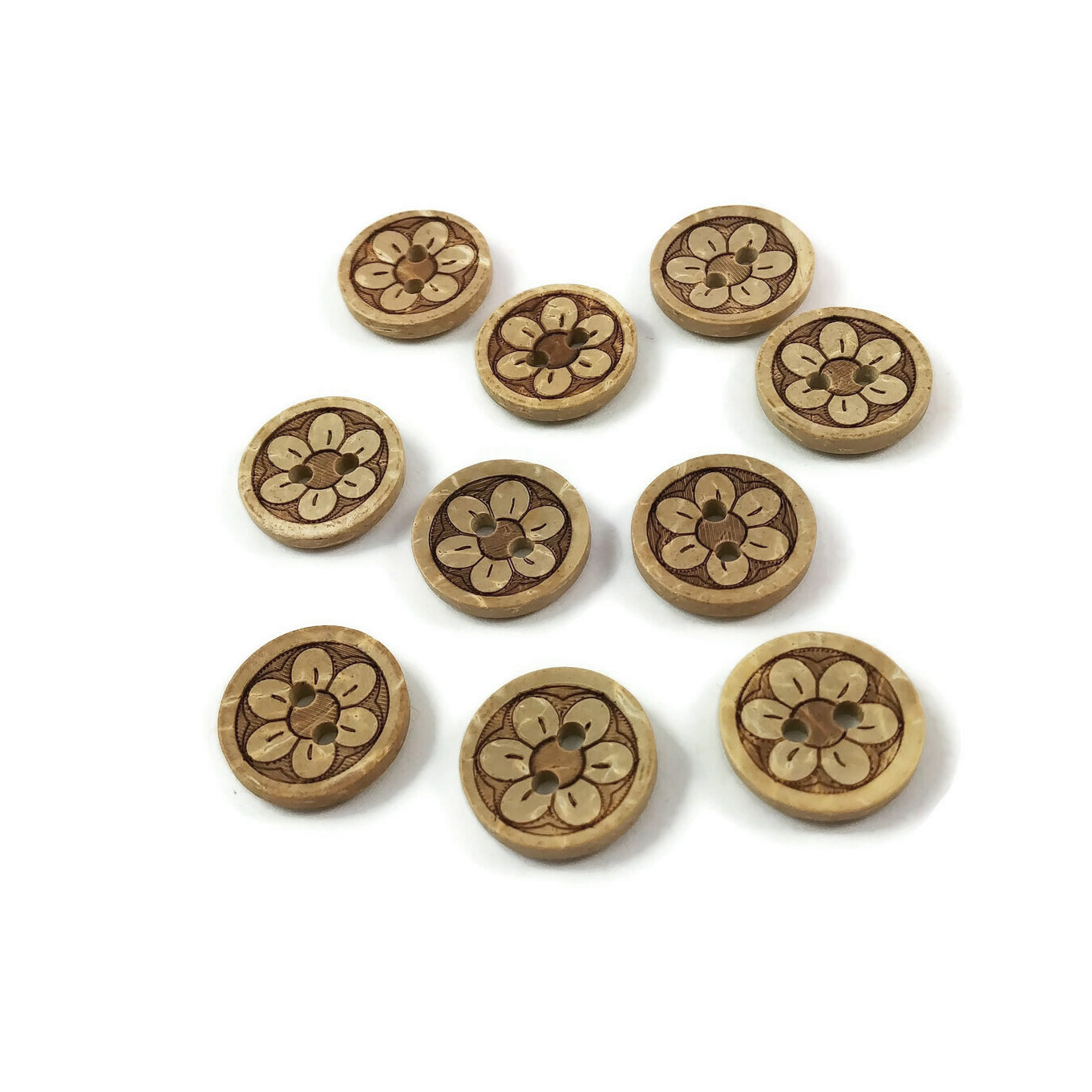 HIBRO Antique Brass Buttons for Sewing Button Bouquet DIY