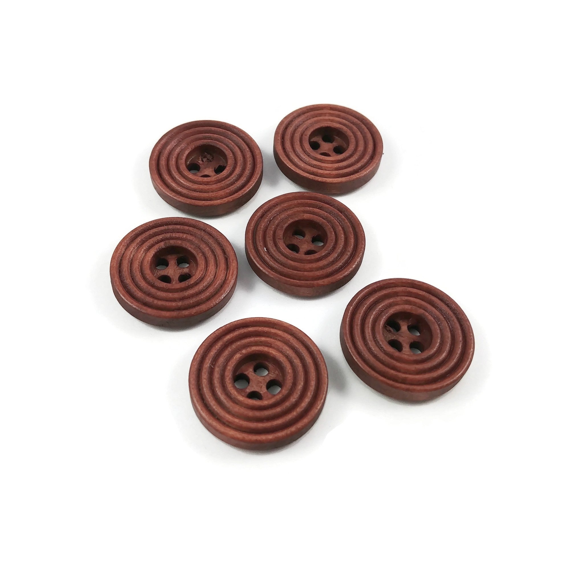 Wooden Buttons, Dia. 20 mm, 180 pc/ 1 pack