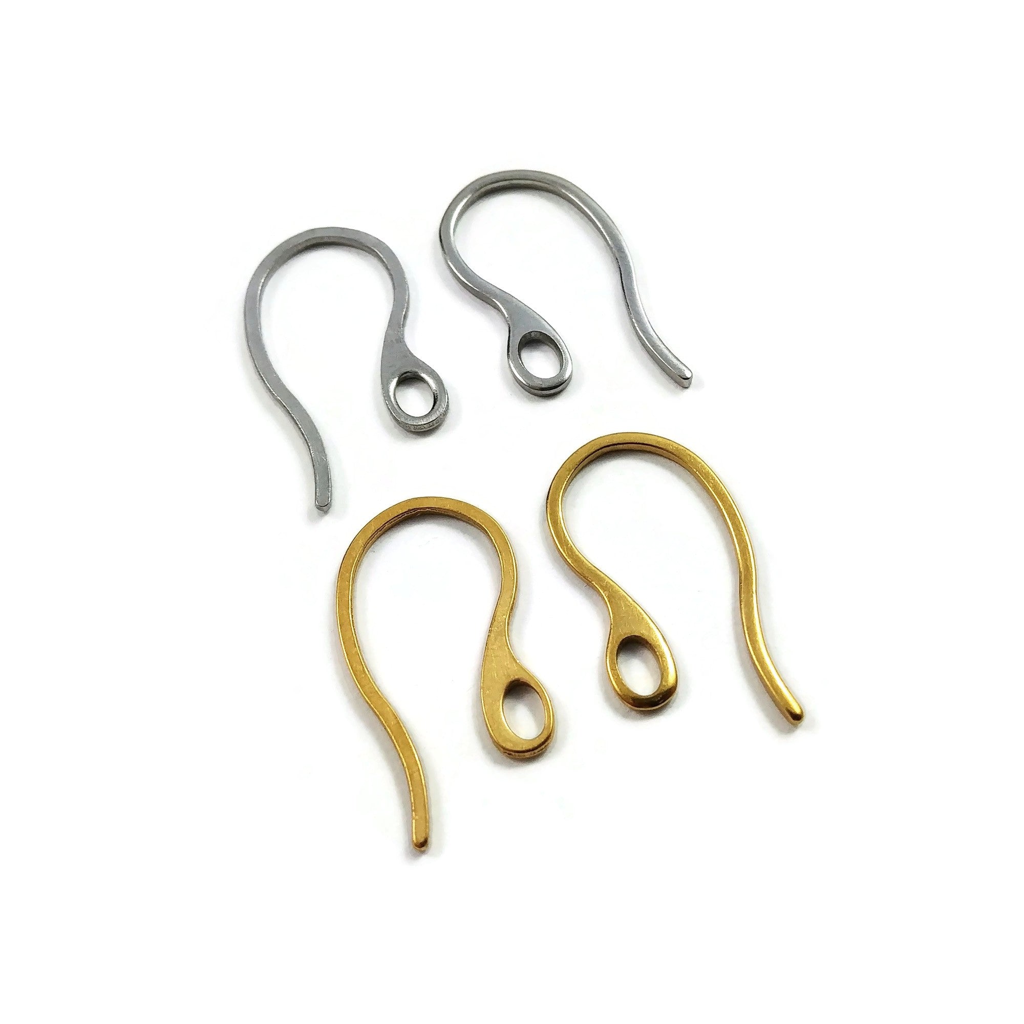Hypoallergenic Earring Hooks,50pcs Stainless Steel French Earring Hooks  Wire Ear Ball Hooks with Pendant Clasp for Jewelry Earring Making Crafts
