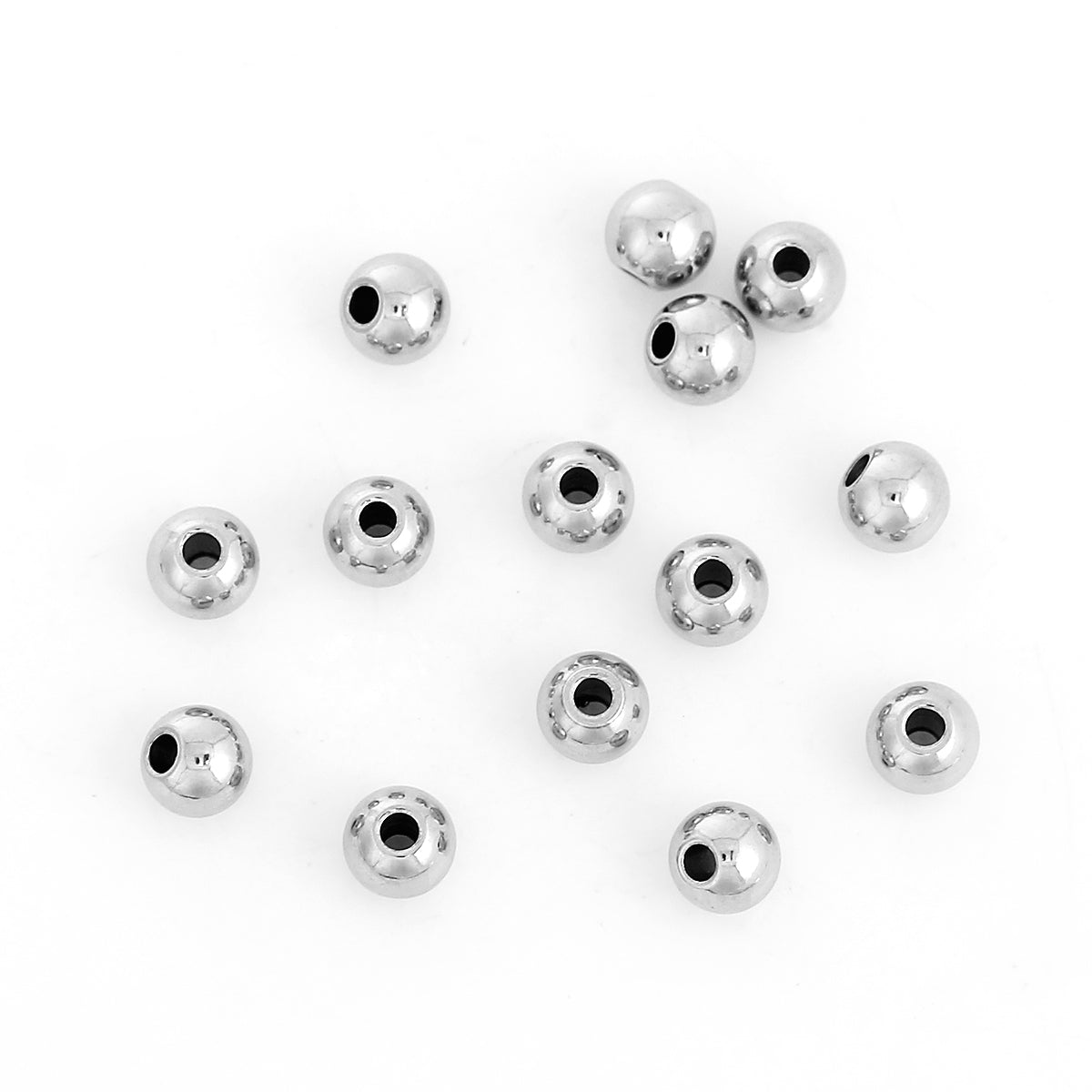 Bulls Eye design 25 Silver Tone large hole Bead Spacers 6x6.5mm hole 3mm