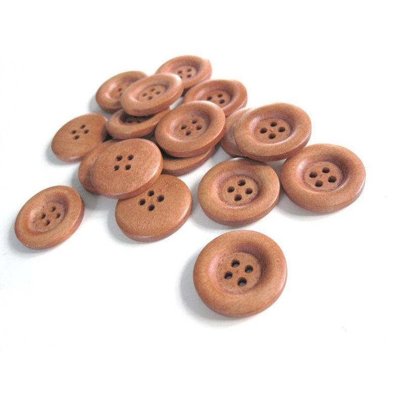 Olive Wood Buttons - 2 Holes / 5 Sizes - (12, 15, 18, 20 Y 25 mm) - Manufactured in Europe (10 mm)