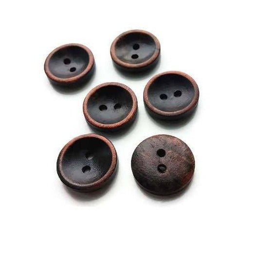 500pcs 11mm Dark brown round wooden buttons Wood button for diy  Scrapbooking mini Dark Brown Wood Buttons, 2 Holes edged beads