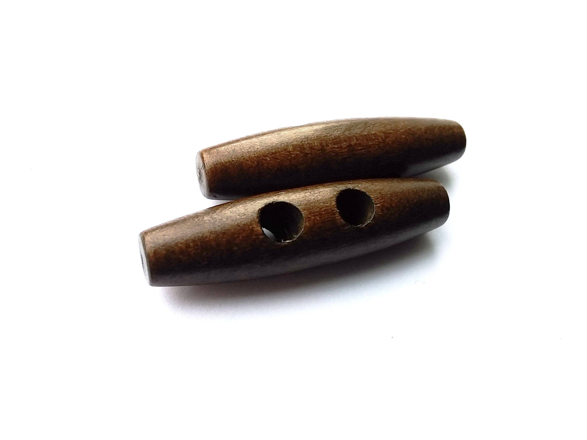 6 wooden Toggle Buttons - 4 x 1.2 cm