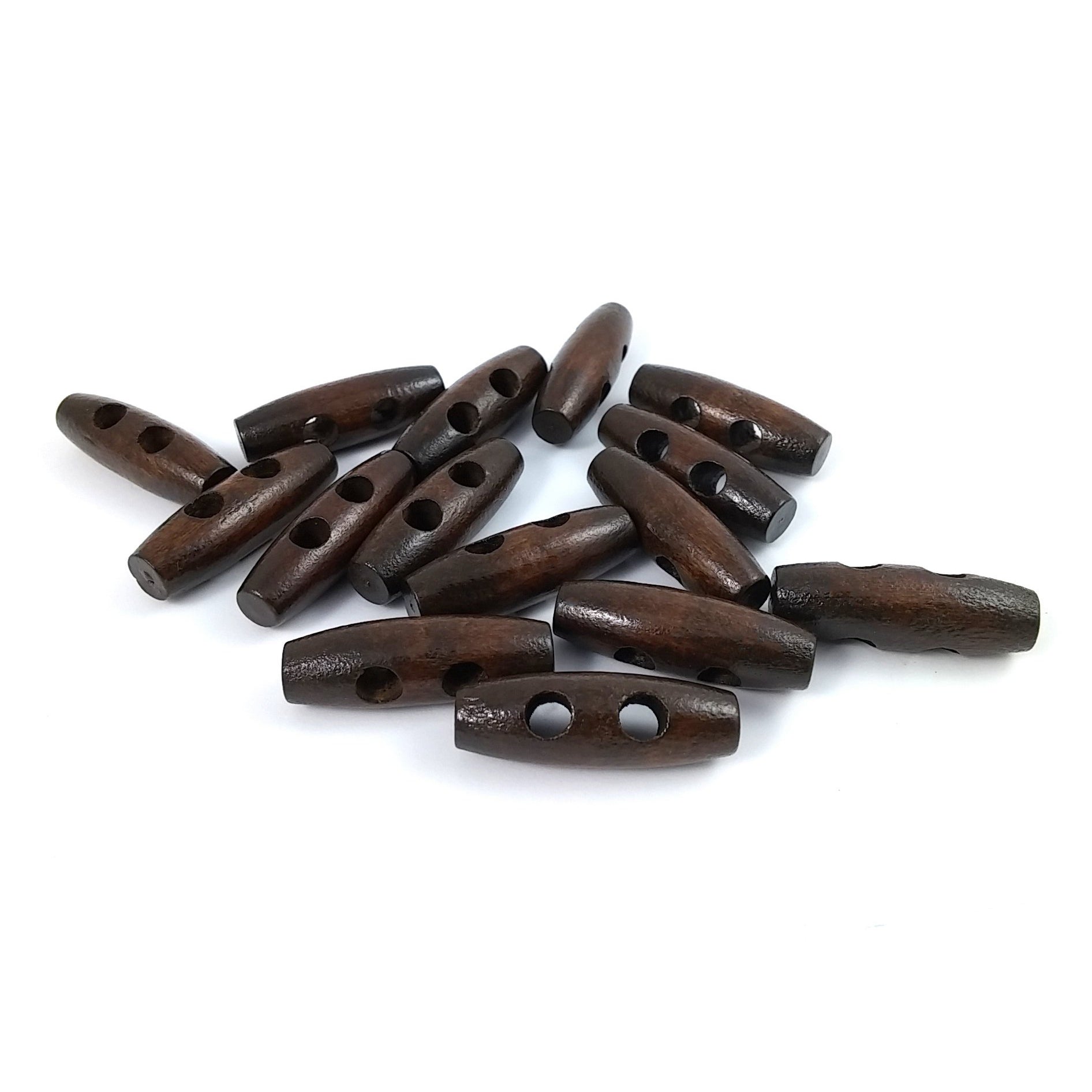 Dark Brown Olive Wood 45mm Large Toggle Buttons for Coats and 