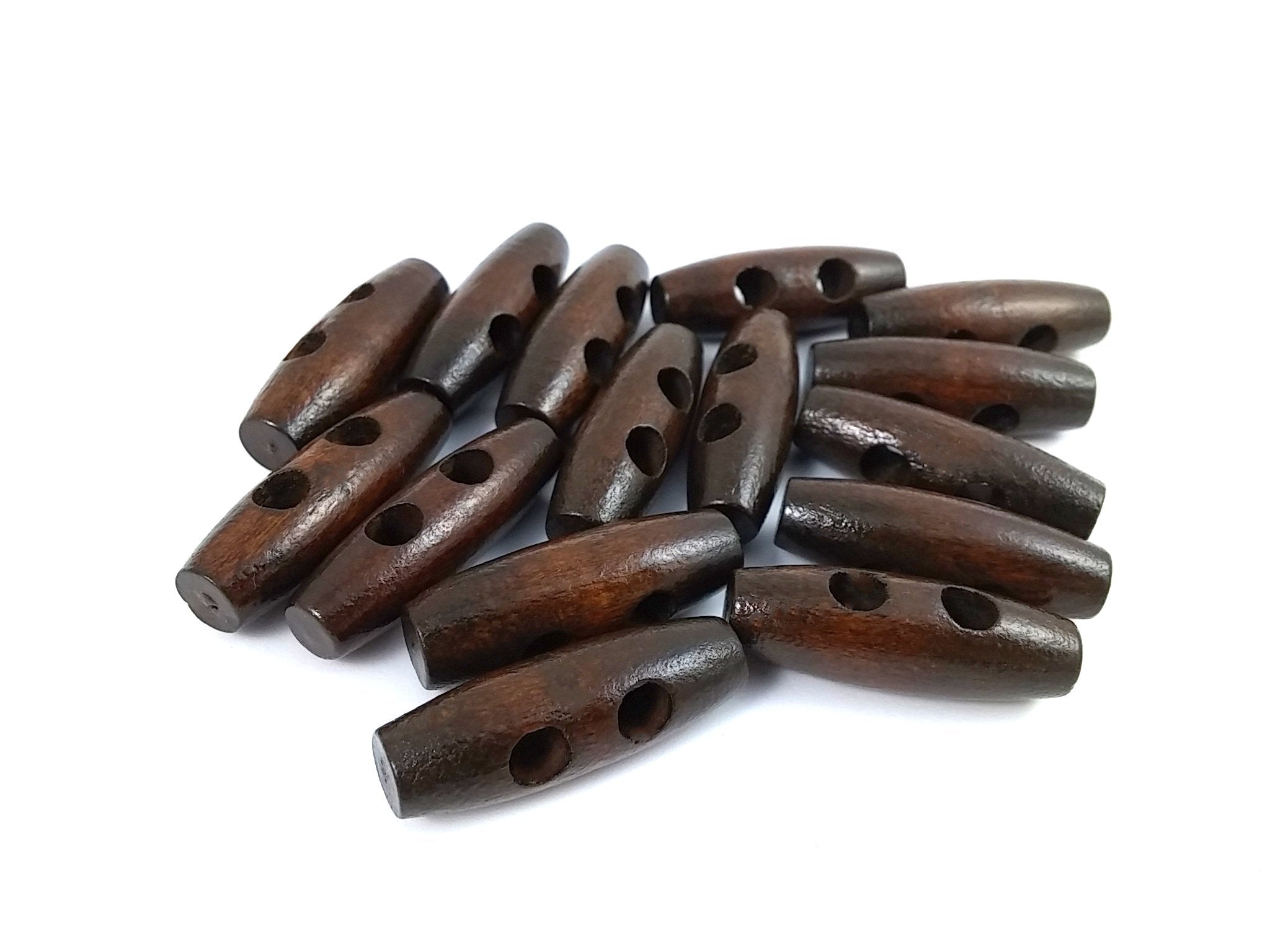 Black Locust Wood Buttons - Wooden Toggle Buttons - 3/4 X 1 3/16 - 4 Pack