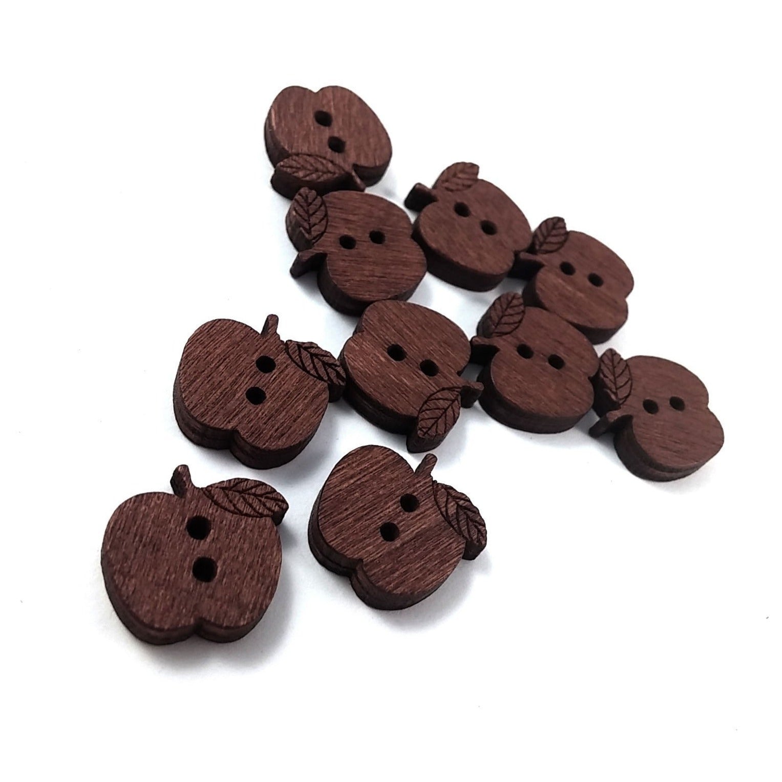 Dozen Wooden Flower Shaped Buttons 1 - Ideal for crochet and knitted  products - allthiswood