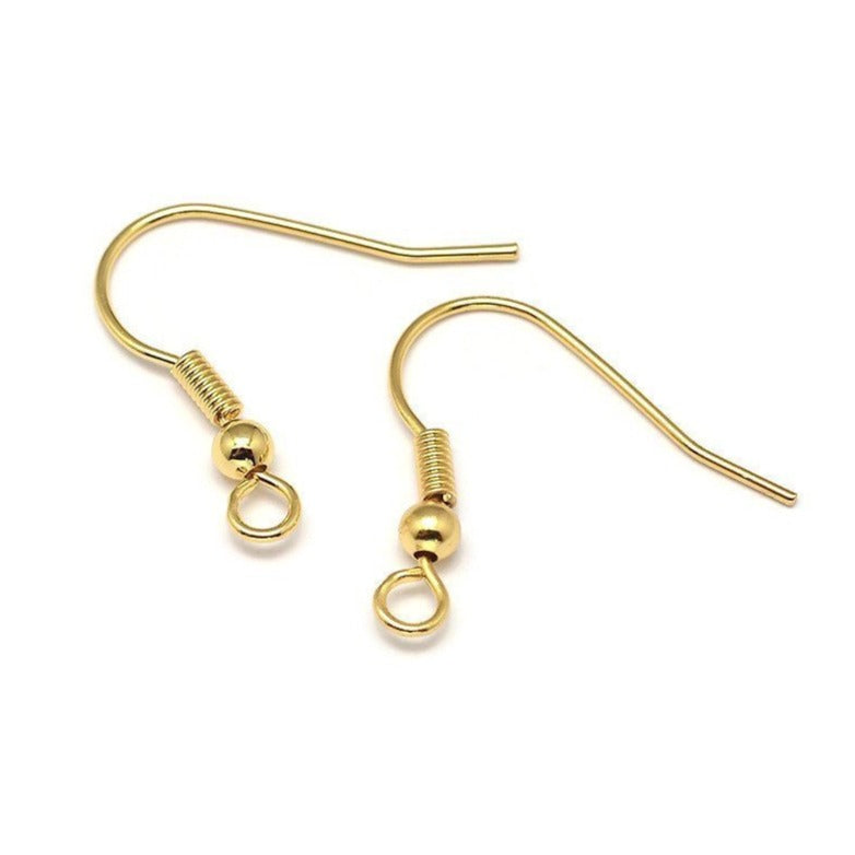 Brass earring stud posts, 3mm ball with loop, gold. Nickel free, lead