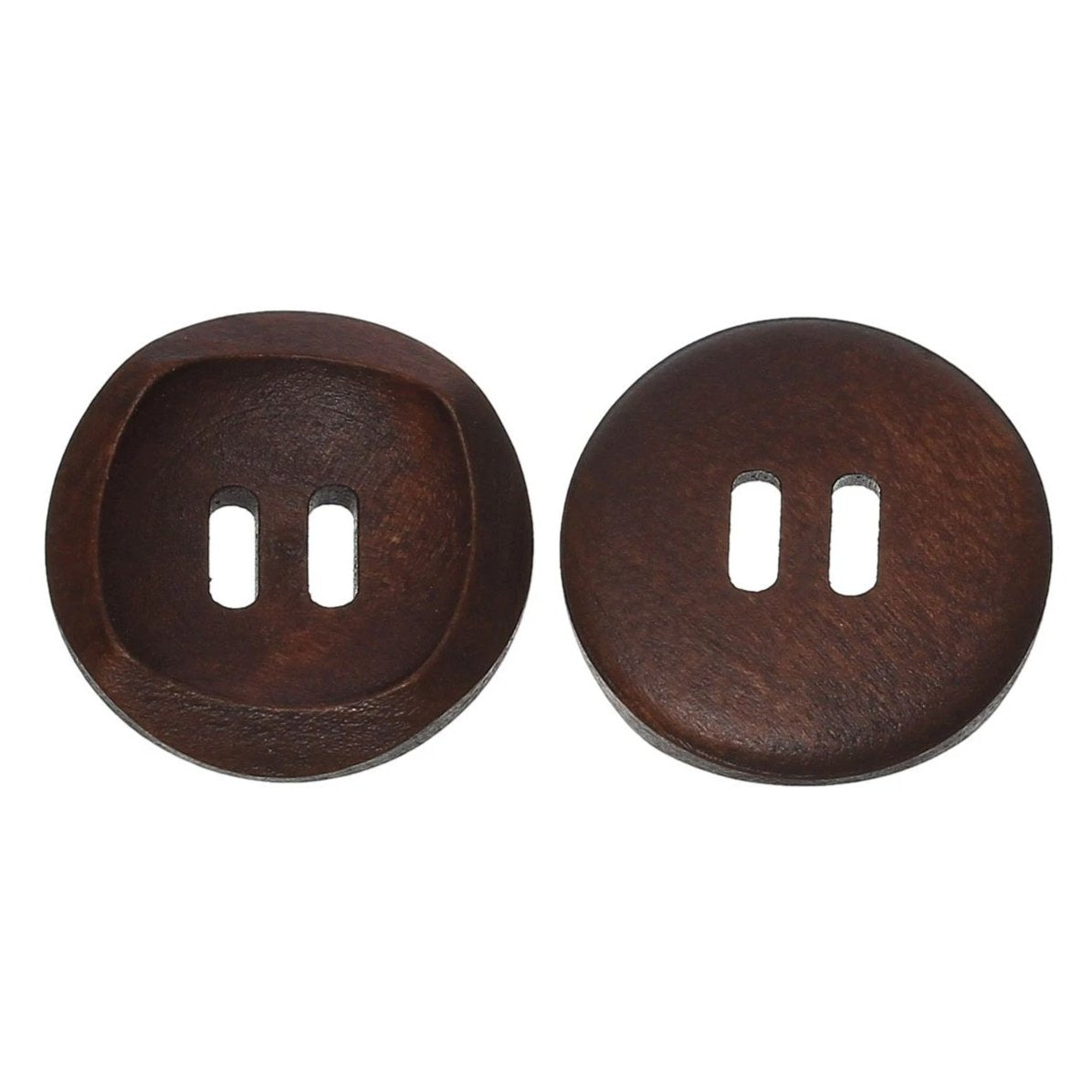 1 inch wooden buttons 6x reddish brown wooden buttons