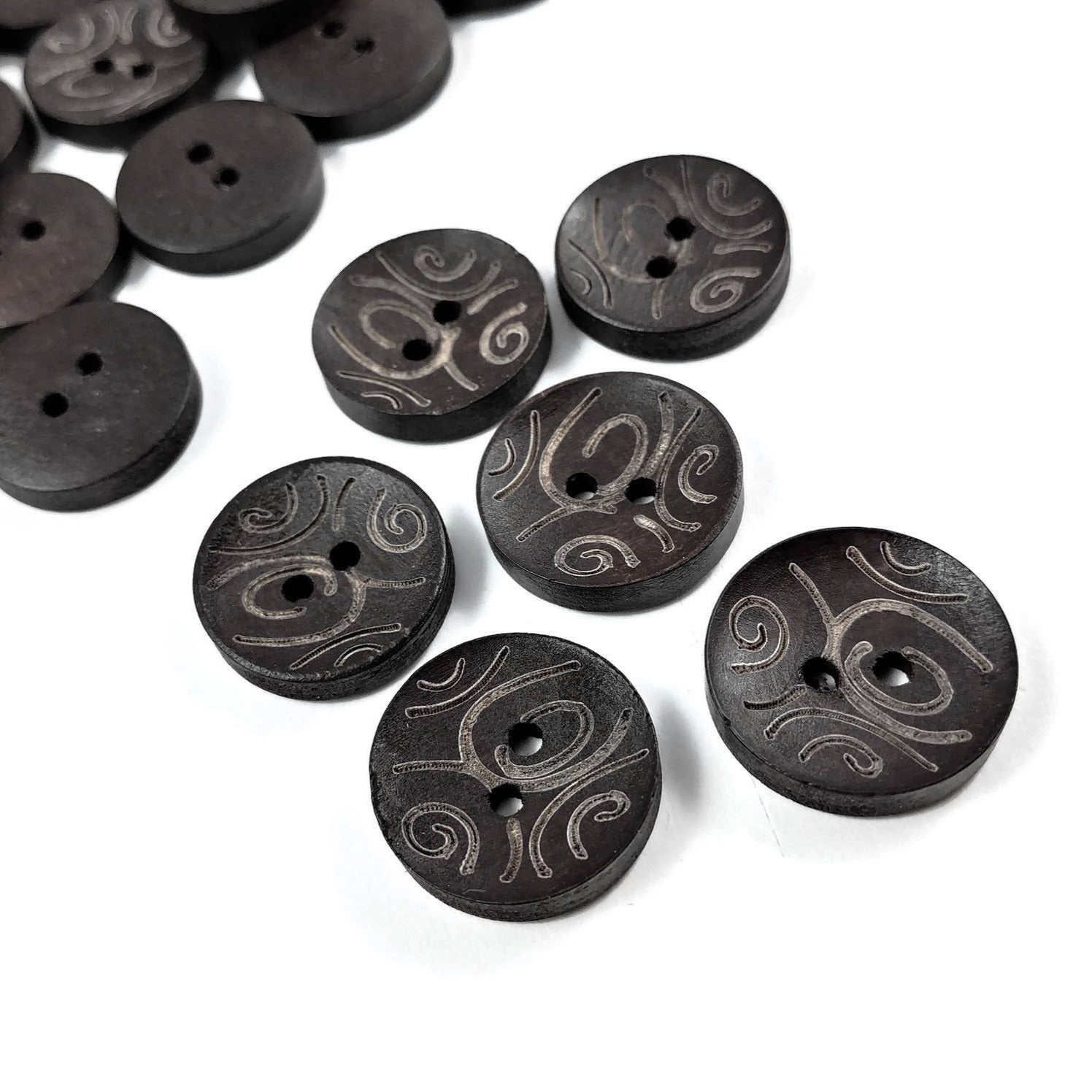 Simple Black Buttons (20mm) - 3404328